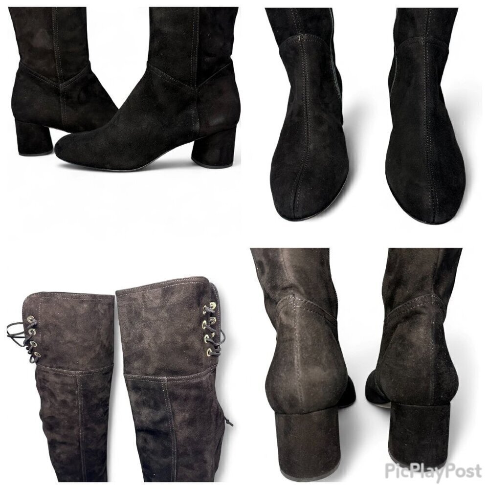 AGL Scarlet Over-The-Knee Suede Leather Boot, EU 38, Black NEW IN BOX - Picture 16 of 16